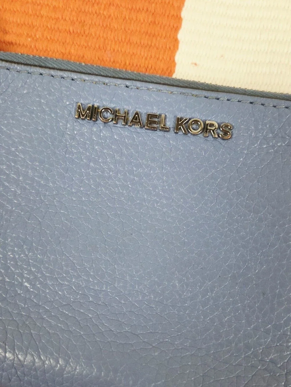 Michael Kors Light Blue Leather Wristlet Clutch